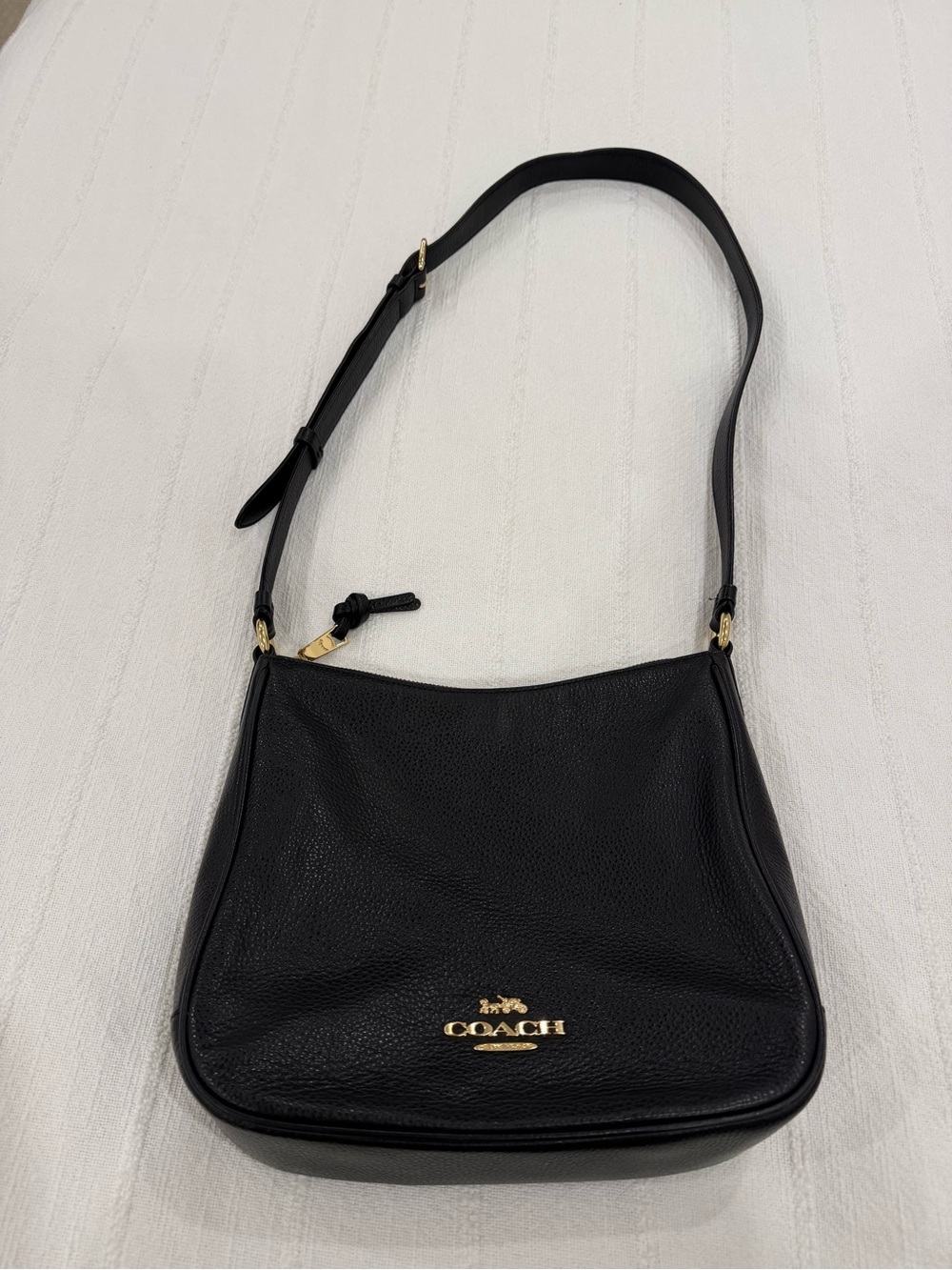 Coach Black Pebbled Leather Saddlebag